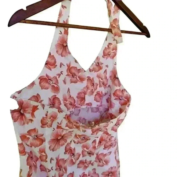 Y2K Vintage Merona Pink and White Floral Halter Dress - Picture 3 of 6